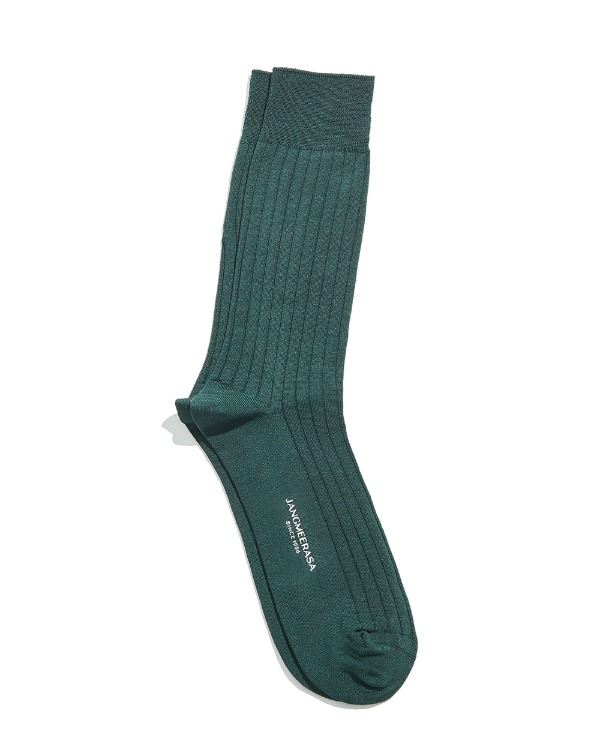 Ribbed Socks Velvet Green_2