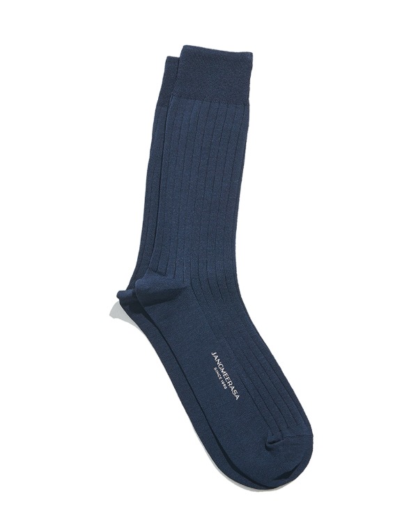 Ribbed Socks Navy_2